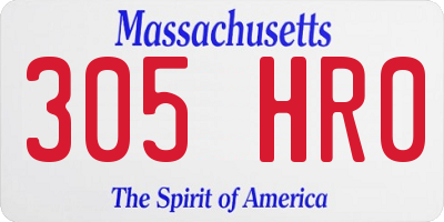 MA license plate 305HR0