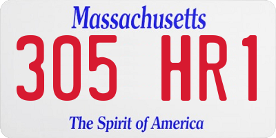 MA license plate 305HR1