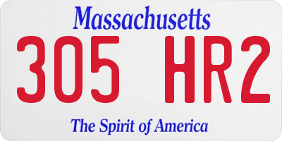 MA license plate 305HR2