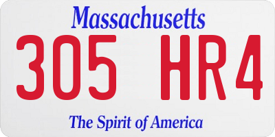 MA license plate 305HR4