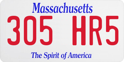 MA license plate 305HR5