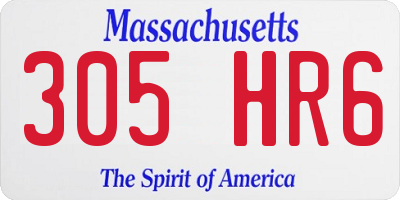 MA license plate 305HR6