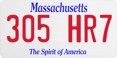 MA license plate 305HR7