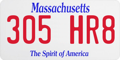 MA license plate 305HR8