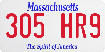 MA license plate 305HR9