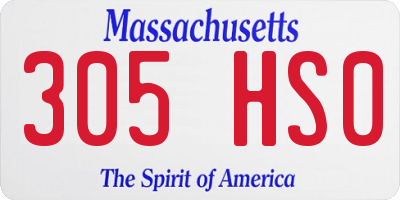 MA license plate 305HS0