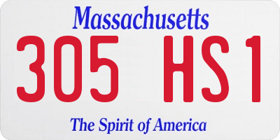 MA license plate 305HS1