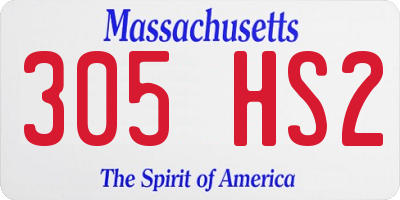 MA license plate 305HS2