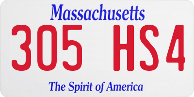 MA license plate 305HS4