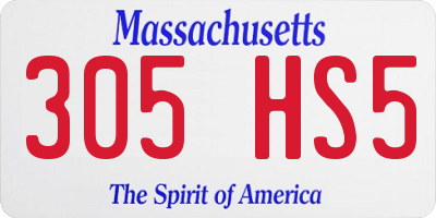 MA license plate 305HS5