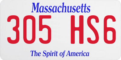 MA license plate 305HS6