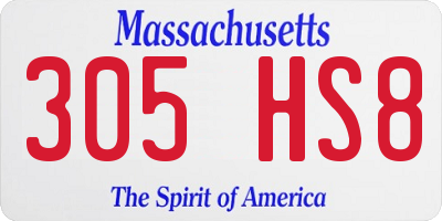MA license plate 305HS8
