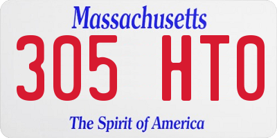 MA license plate 305HT0