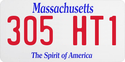 MA license plate 305HT1