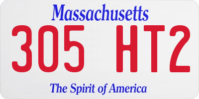MA license plate 305HT2
