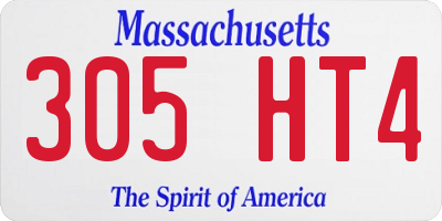 MA license plate 305HT4