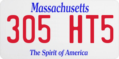 MA license plate 305HT5