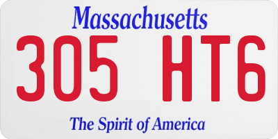 MA license plate 305HT6