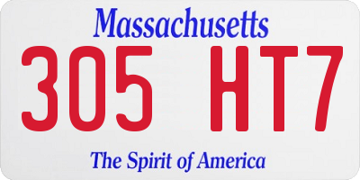 MA license plate 305HT7
