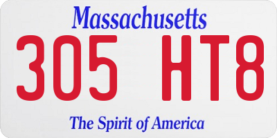 MA license plate 305HT8