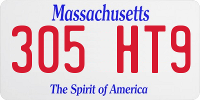 MA license plate 305HT9