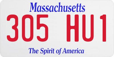 MA license plate 305HU1