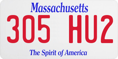 MA license plate 305HU2