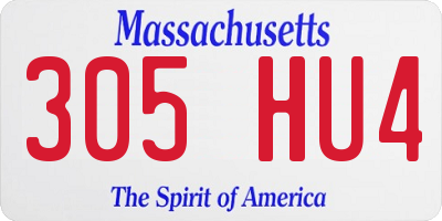 MA license plate 305HU4