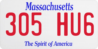 MA license plate 305HU6