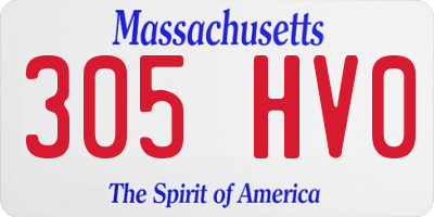 MA license plate 305HV0