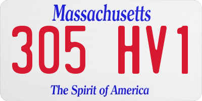 MA license plate 305HV1
