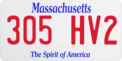 MA license plate 305HV2