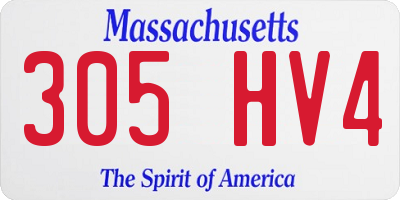 MA license plate 305HV4