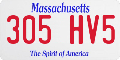 MA license plate 305HV5