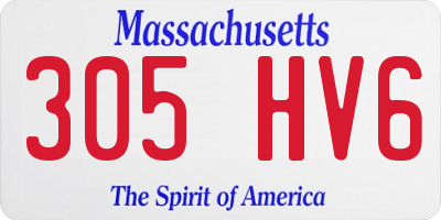 MA license plate 305HV6