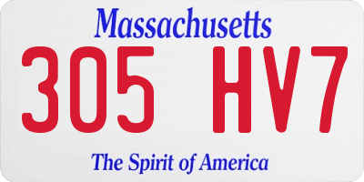 MA license plate 305HV7