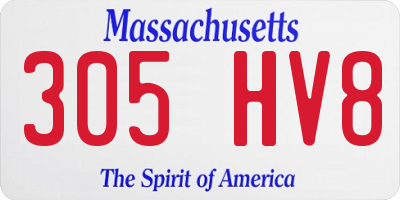 MA license plate 305HV8