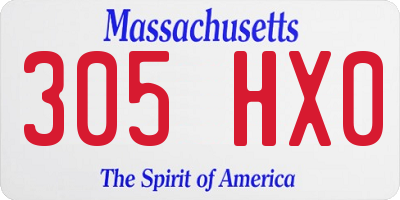 MA license plate 305HX0