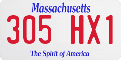 MA license plate 305HX1