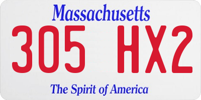 MA license plate 305HX2