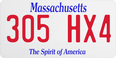 MA license plate 305HX4