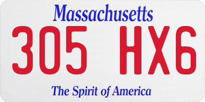 MA license plate 305HX6
