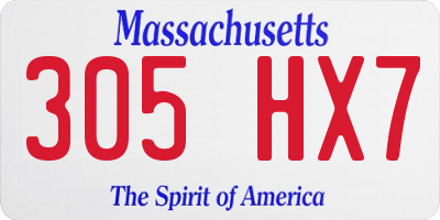 MA license plate 305HX7