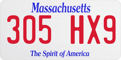 MA license plate 305HX9