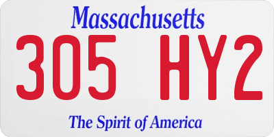 MA license plate 305HY2