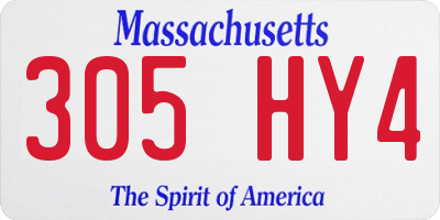 MA license plate 305HY4