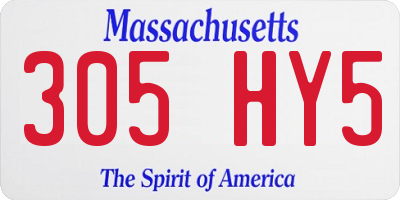 MA license plate 305HY5