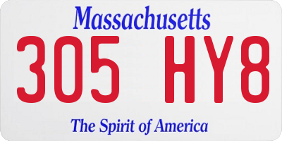 MA license plate 305HY8