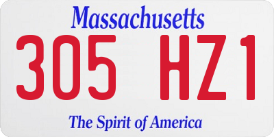 MA license plate 305HZ1