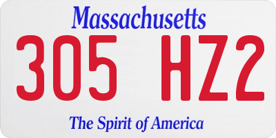 MA license plate 305HZ2